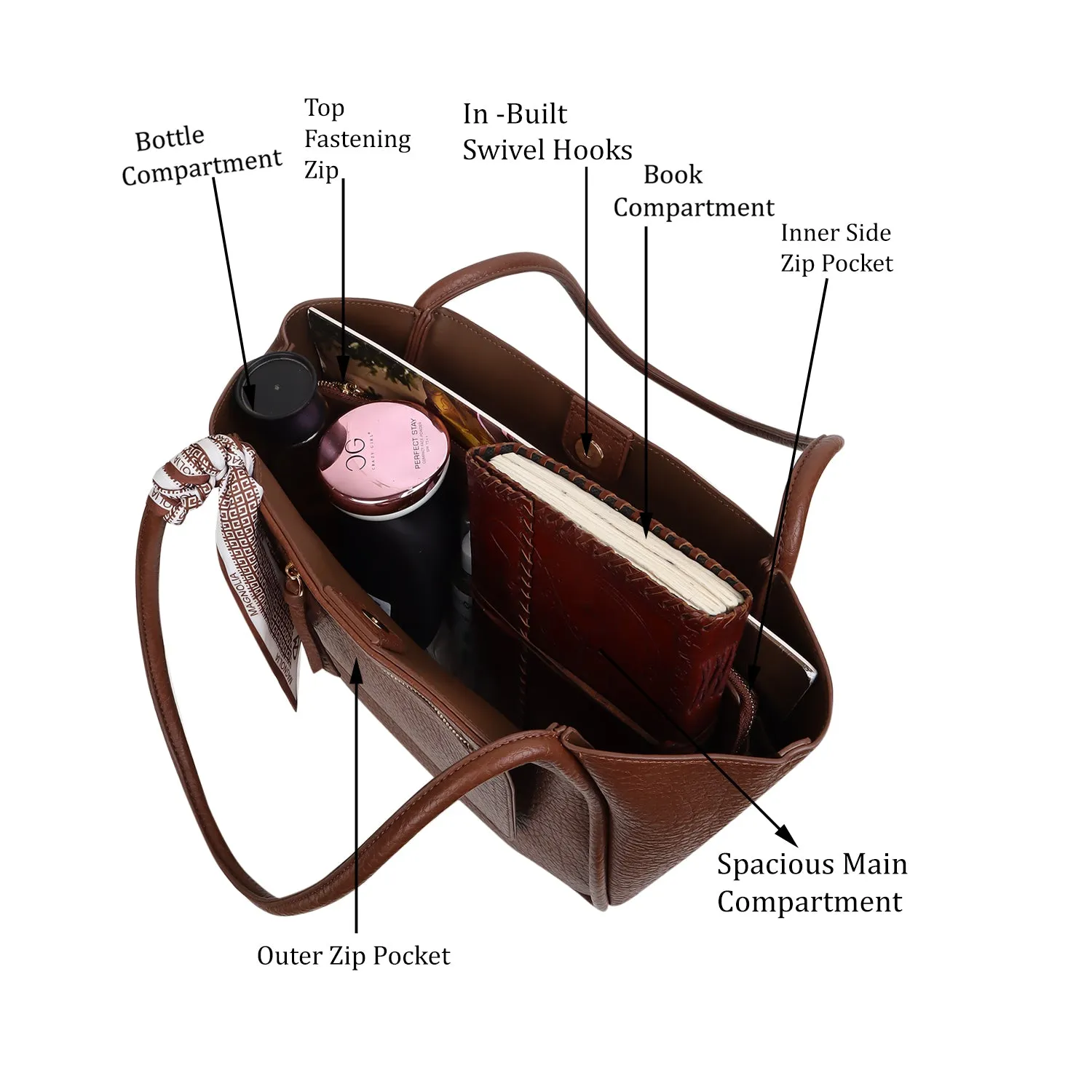 Magnolia Michela Medium Tote Bag Brown
