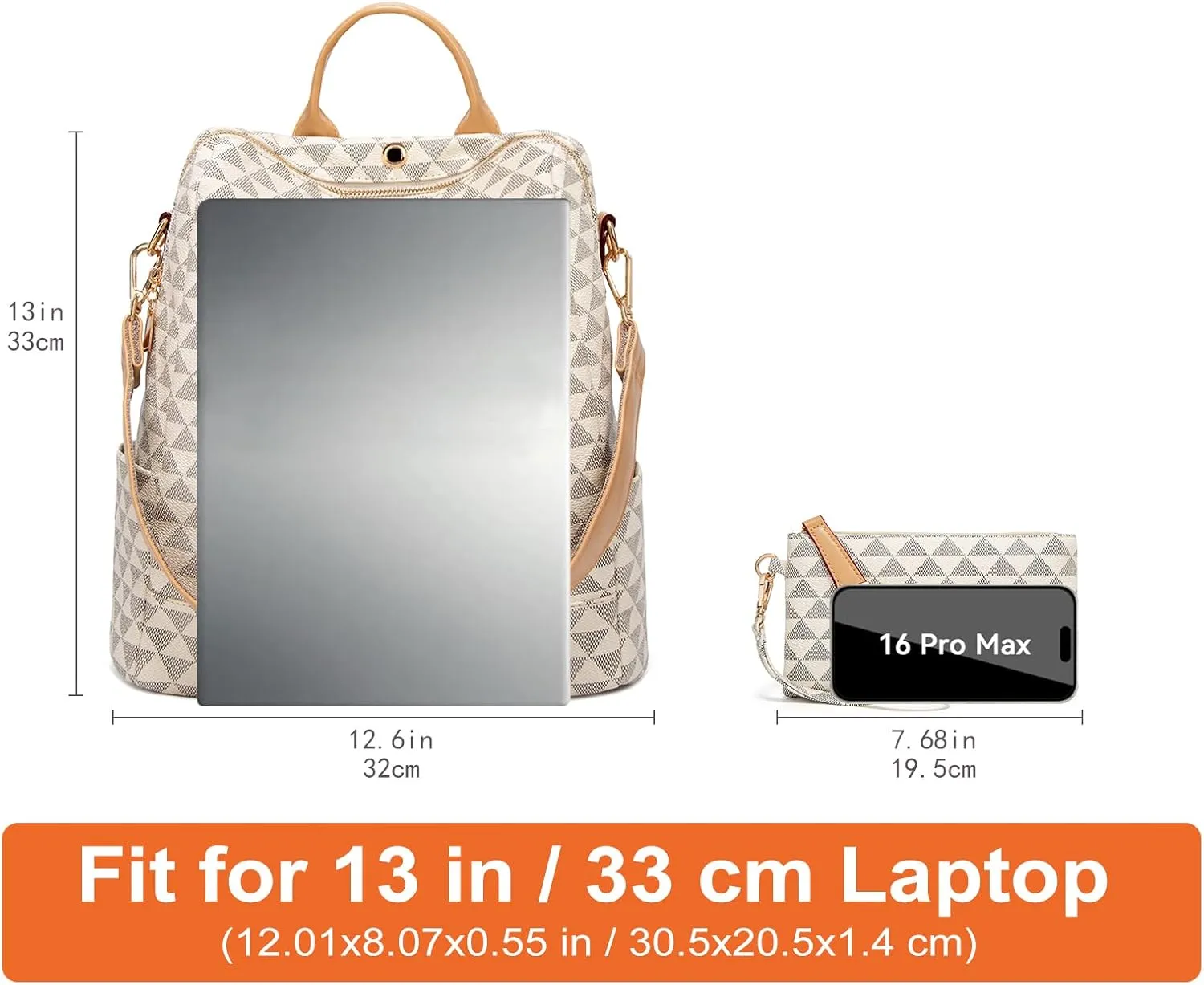 Makes Backpack Purse for Women PU Leather Travel Satchel Handbag Convertible Design Bag with Purse 2 Piece