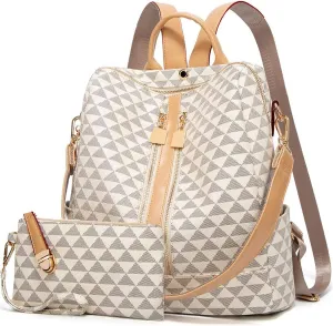 Makes Backpack Purse for Women PU Leather Travel Satchel Handbag Convertible Design Bag with Purse 2 Piece