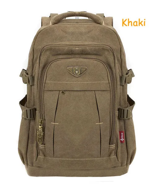 Man's Canvas Backpack Travel Schoolbag Male Backpack Men Large Capacity Rucksack Shoulder School Bag Mochila Escolar