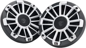 MB Quart NP1-116 Nautic Premium Outdoor Waterproof 6.5 Inch Coaxial Marine Speaker Pair with 3 Removable Grill Color Options, Black