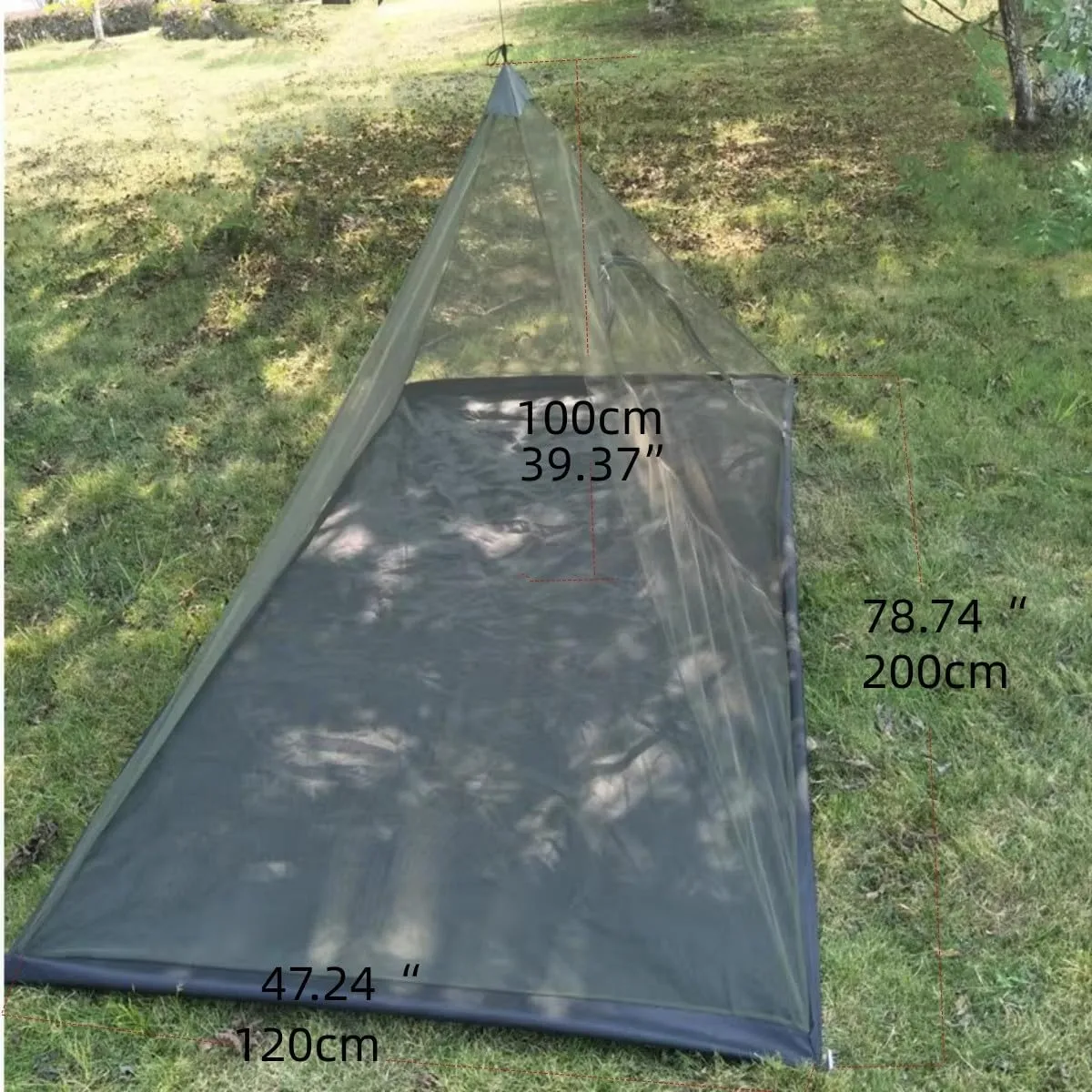 Mesh Tent for Backpacking and Camping Water Resistant Oxford Floor, No-Trekker Pole Tent Netting Tent Breeze Mesh Inner Tent Ultralight 1 Person Summer Tent
