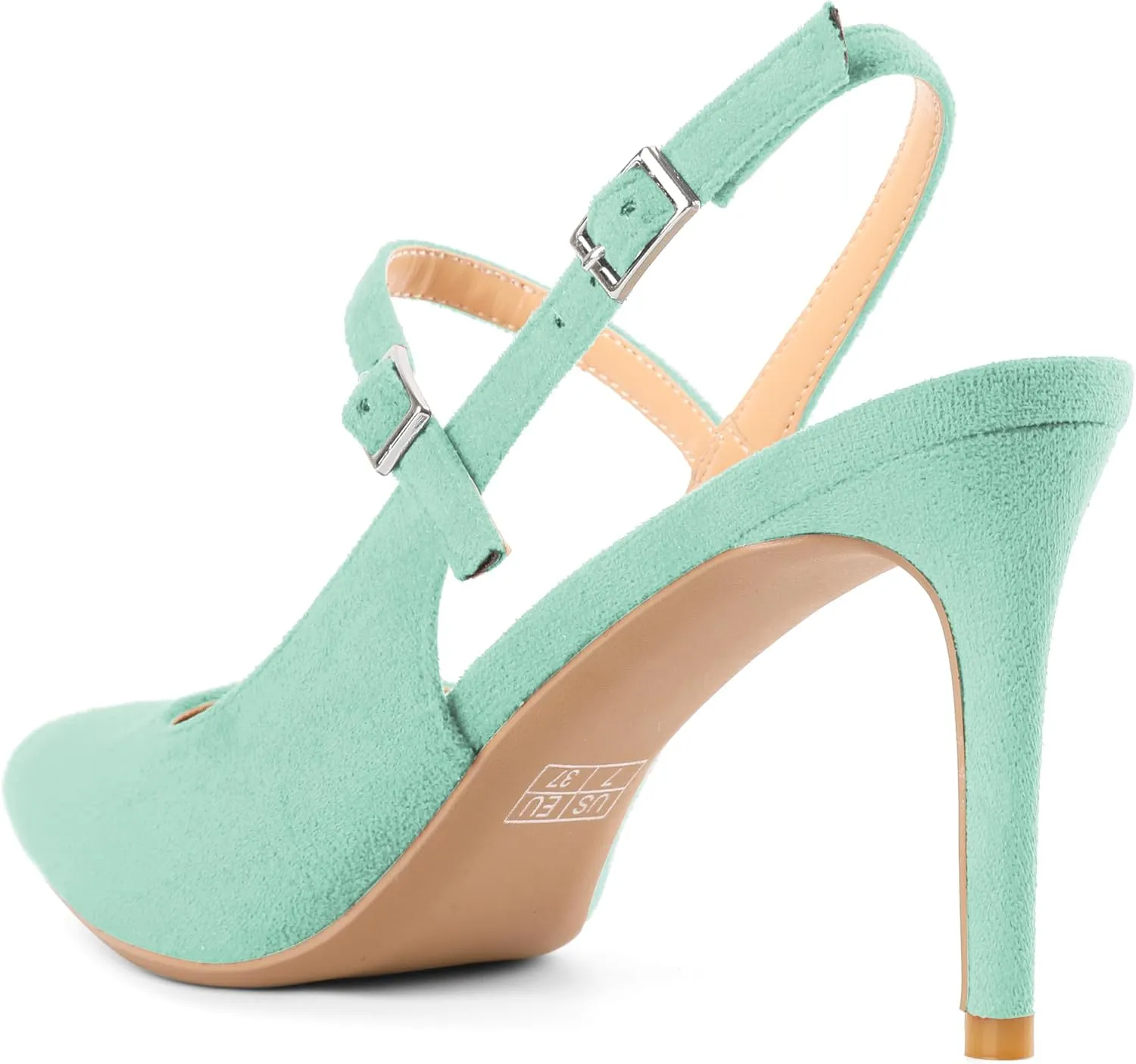 Mettesally Women's Slingback Pumps Stiletto High Heels Closed Pointed Toe Heel Ankle Strap Heeled Sandals Party Office Shoes 3 Inch