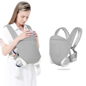 MIAO PAW Baby Sling Carrier - Newborn to Toddler, Breathable Carrier with Adjustable Infant Hip Seat, Nursing Sling Wrap Carries 7-45 Lbs, Light Grey