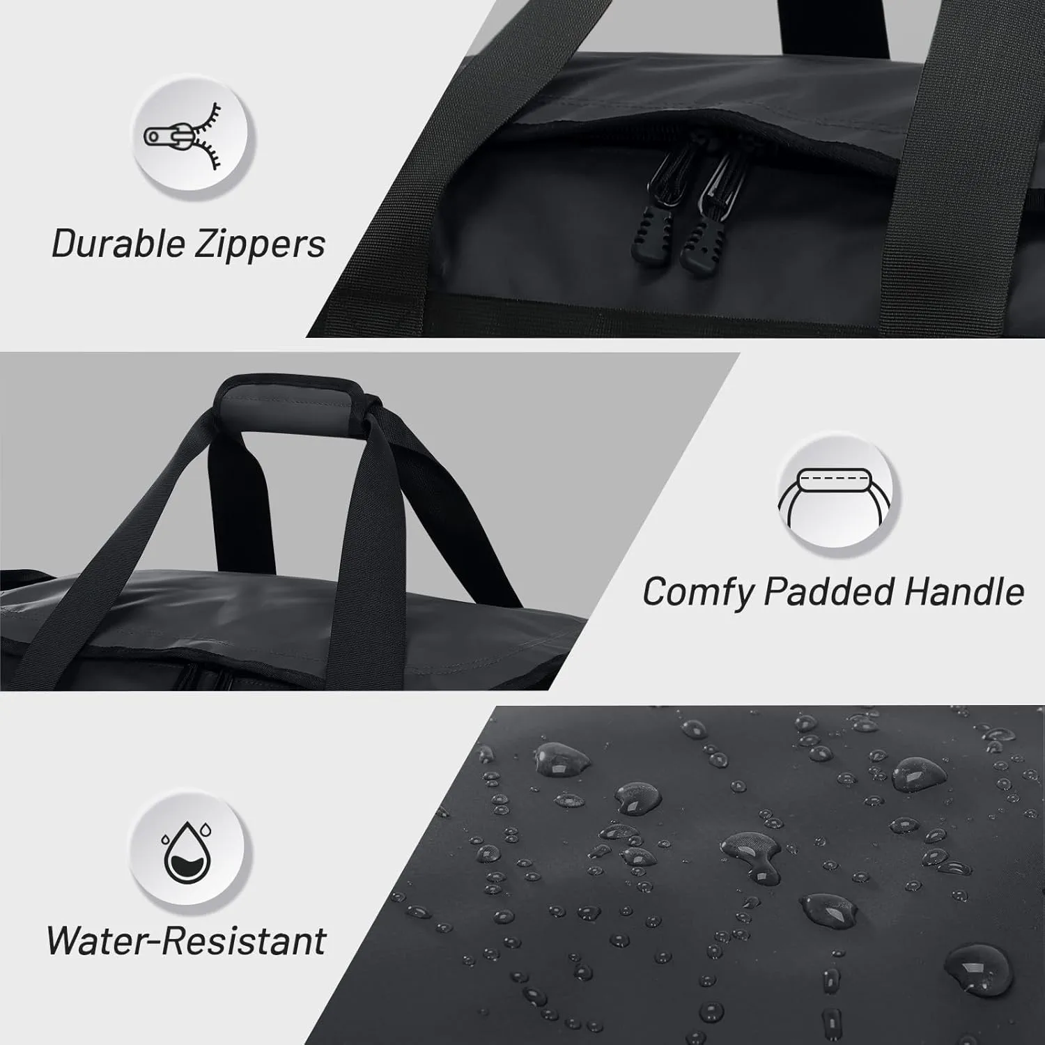 MIER Gym Bag for Men Large Duffel Backpack with Shoe Compartment, 60L Convertible Duffle Bags Weekender Overnight Bag for Gym Sports Travel, Black