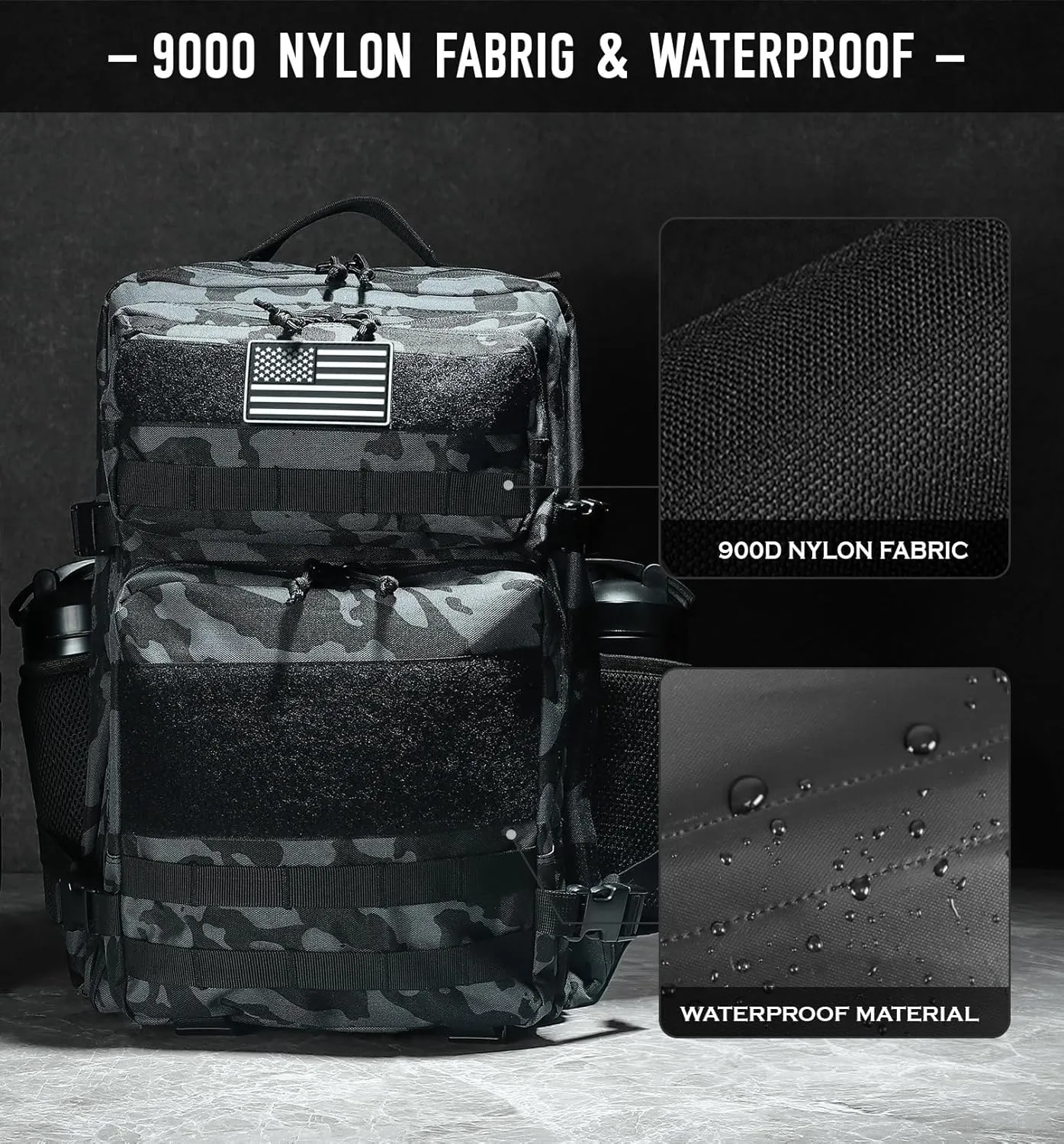 Military Tactical Backpack for Men 45L Molle Army 3 Days Assault Pack Bug Out Bag Water Resistant
