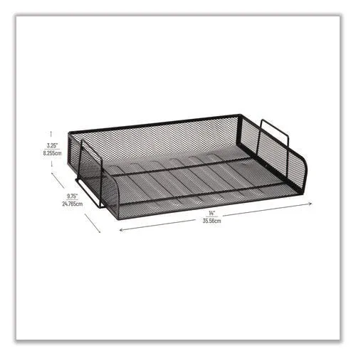Mind Reader Stackable Paper Desk Tray Organizer, Letter Size, 9.75 x 14 x 3.25, Black, 4/Pack