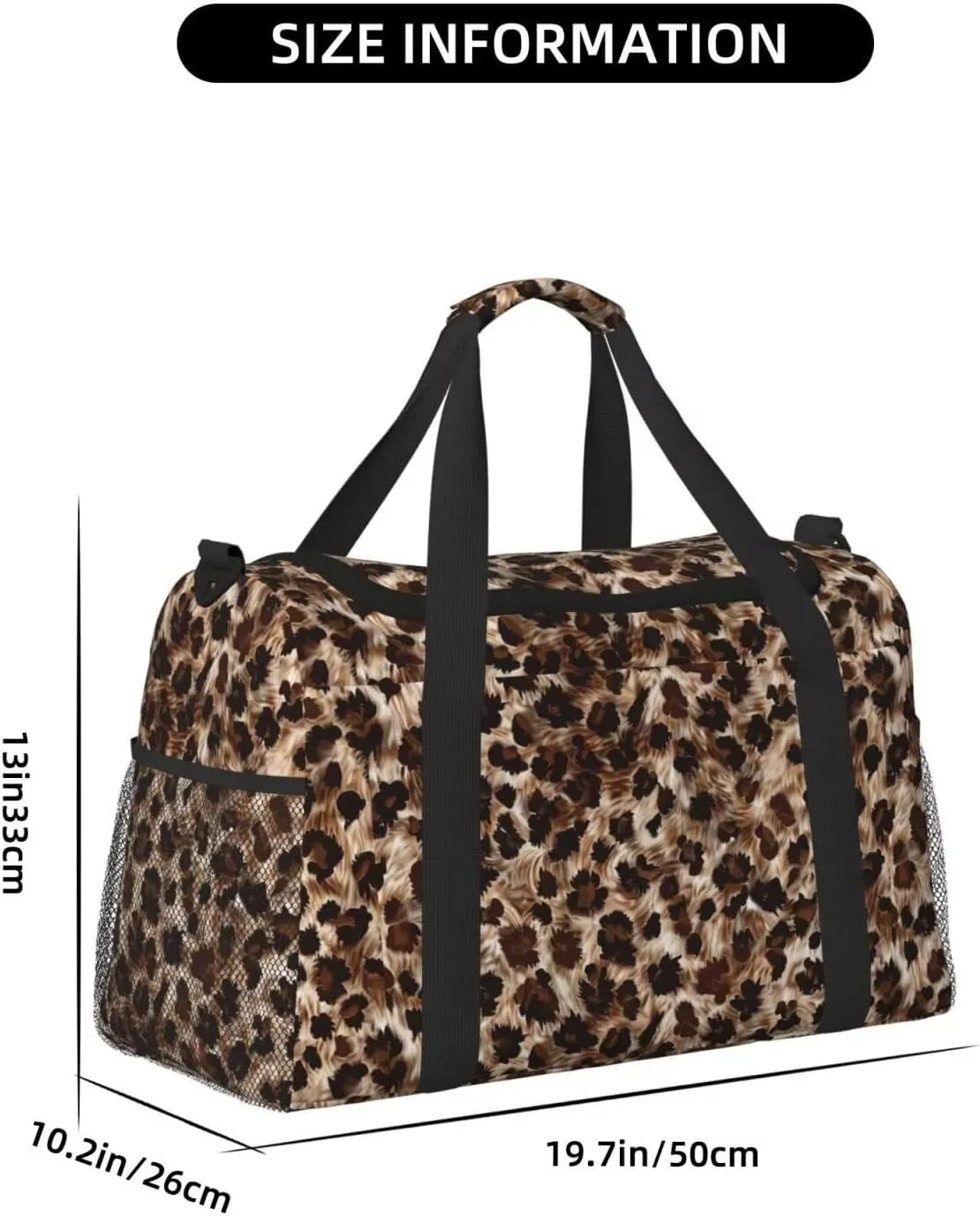 Mini Duffel Bag for Travel Sports Cheetah Animal Lightweight Carry On Bag Brown Leopard Workout Duffle Sports Bag Leopard Cheetahs Luggage Bag