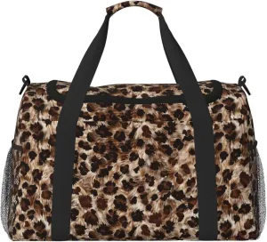 Mini Duffel Bag for Travel Sports Cheetah Animal Lightweight Carry On Bag Brown Leopard Workout Duffle Sports Bag Leopard Cheetahs Luggage Bag