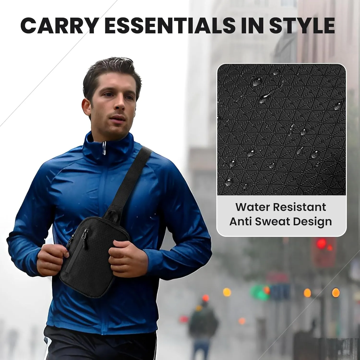 MJNUONE Lightweight Mini Sling Bag for Unisex Waterproof Travel Hiking Small Crossbody bags Everyday use Multiple Pouch