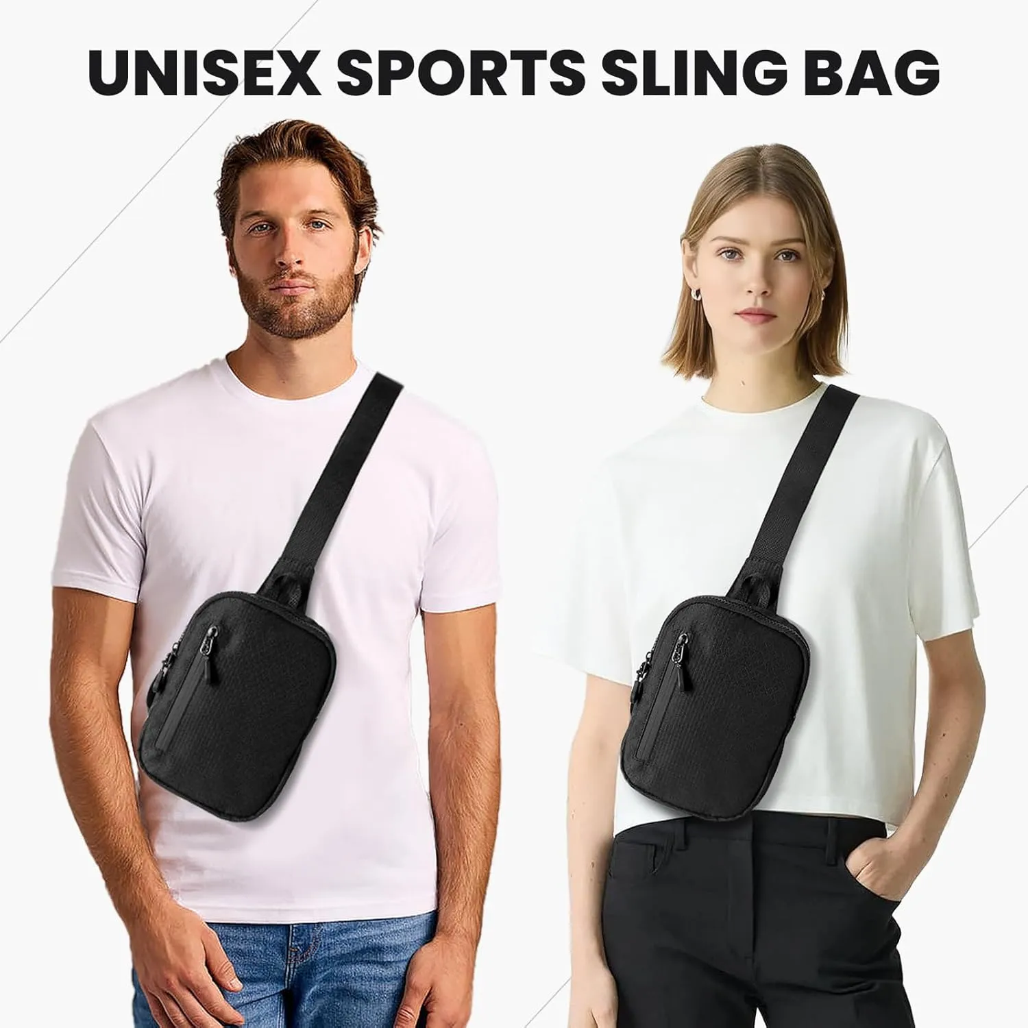MJNUONE Lightweight Mini Sling Bag for Unisex Waterproof Travel Hiking Small Crossbody bags Everyday use Multiple Pouch