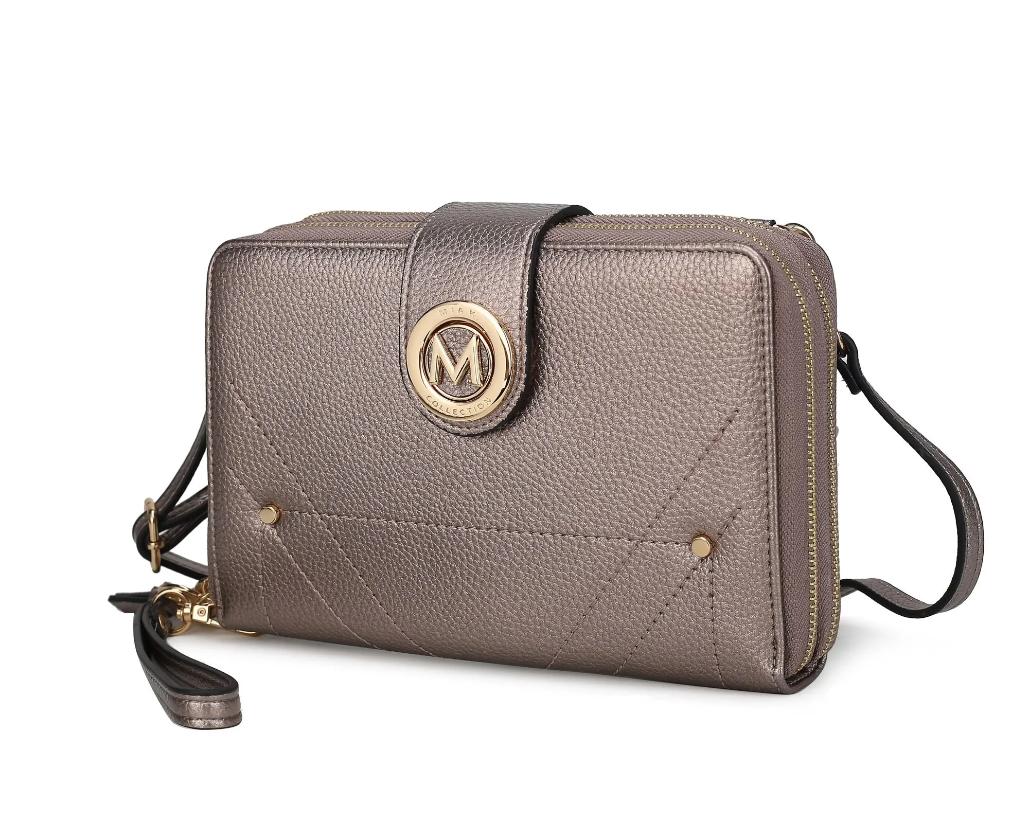 MKF Collection Sage Cell phone Wallet Crossbody Handbag with Optional Wristlet by Mia K