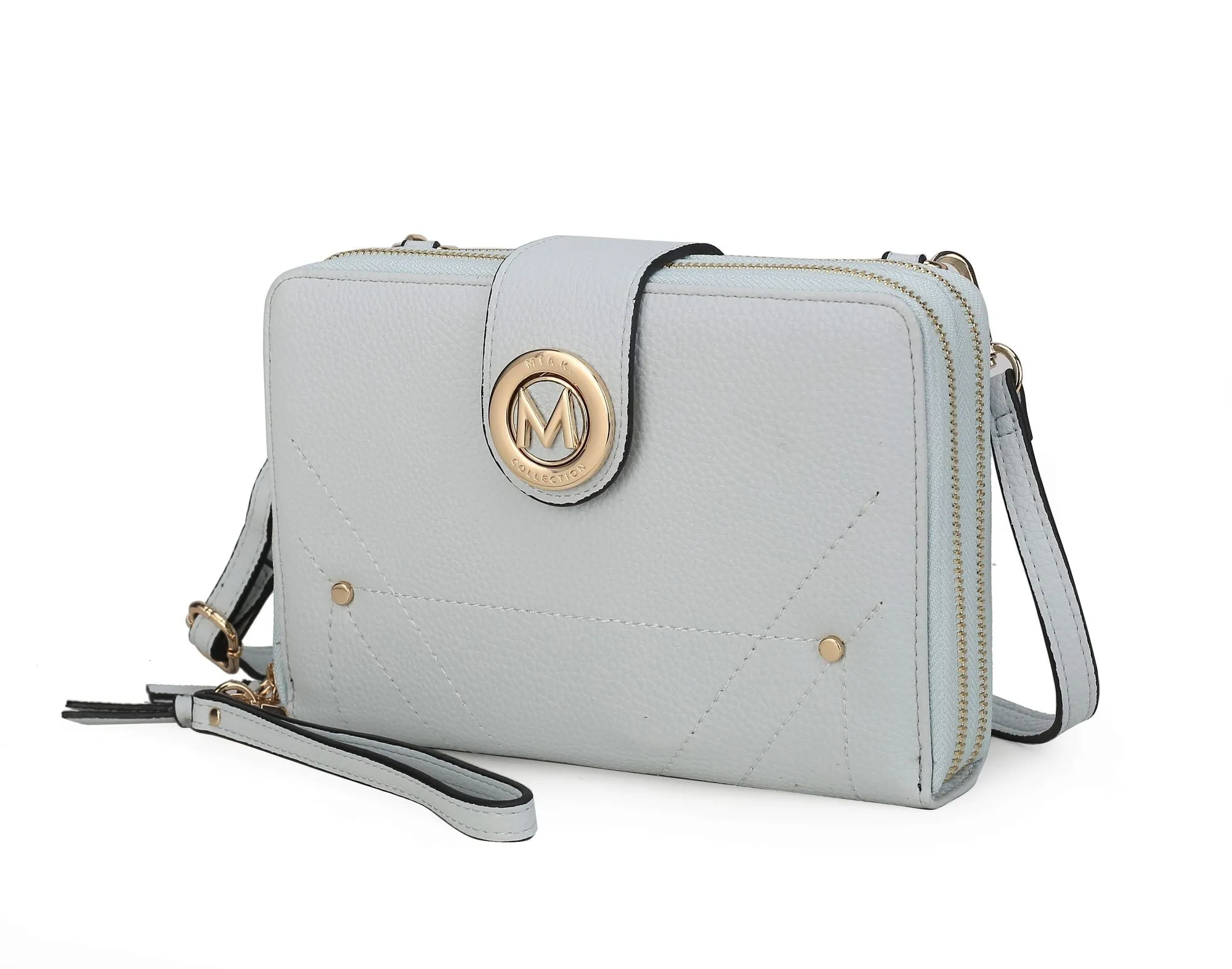 MKF Collection Sage Cell phone Wallet Crossbody Handbag with Optional Wristlet by Mia K