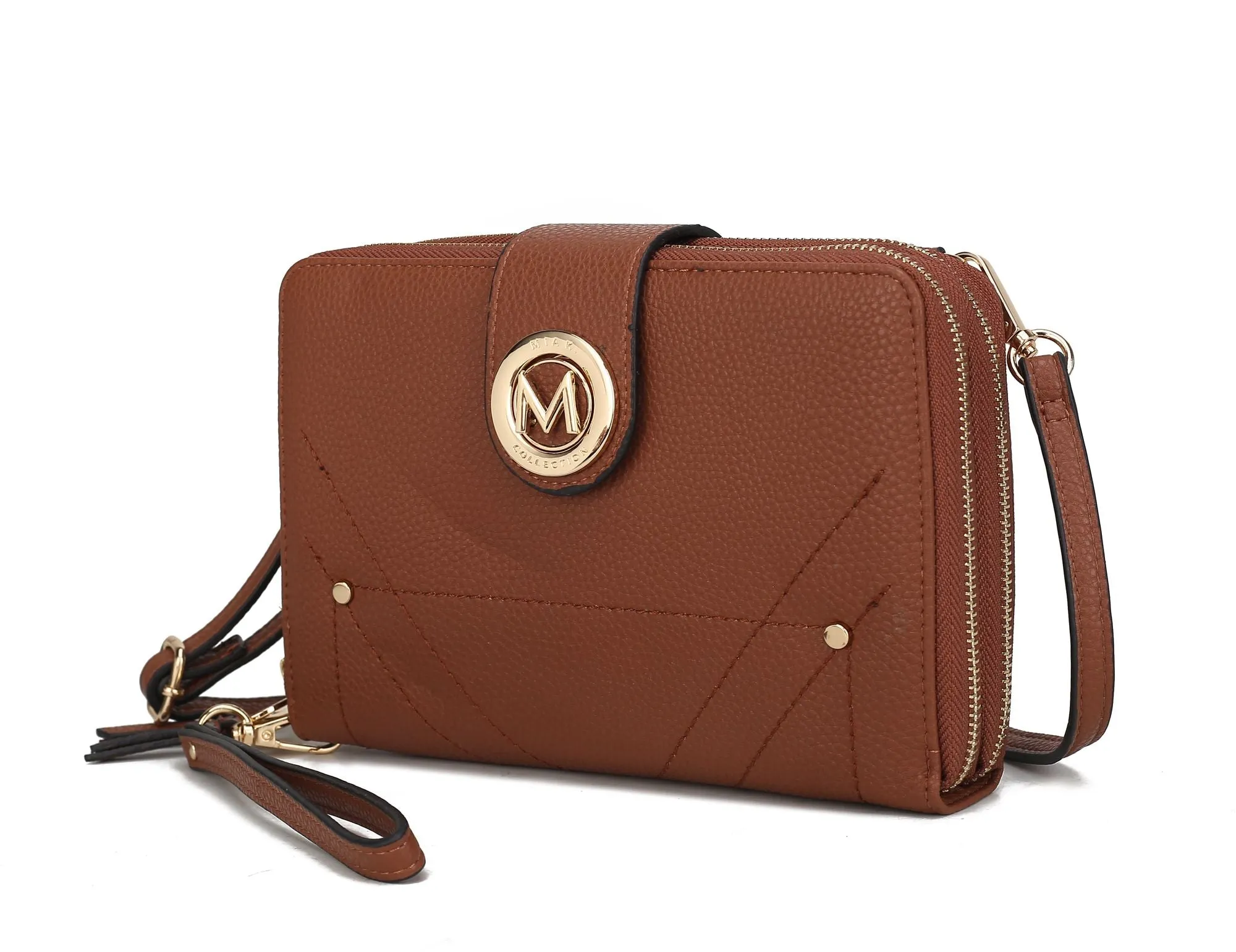 MKF Collection Sage Cell phone Wallet Crossbody Handbag with Optional Wristlet by Mia K