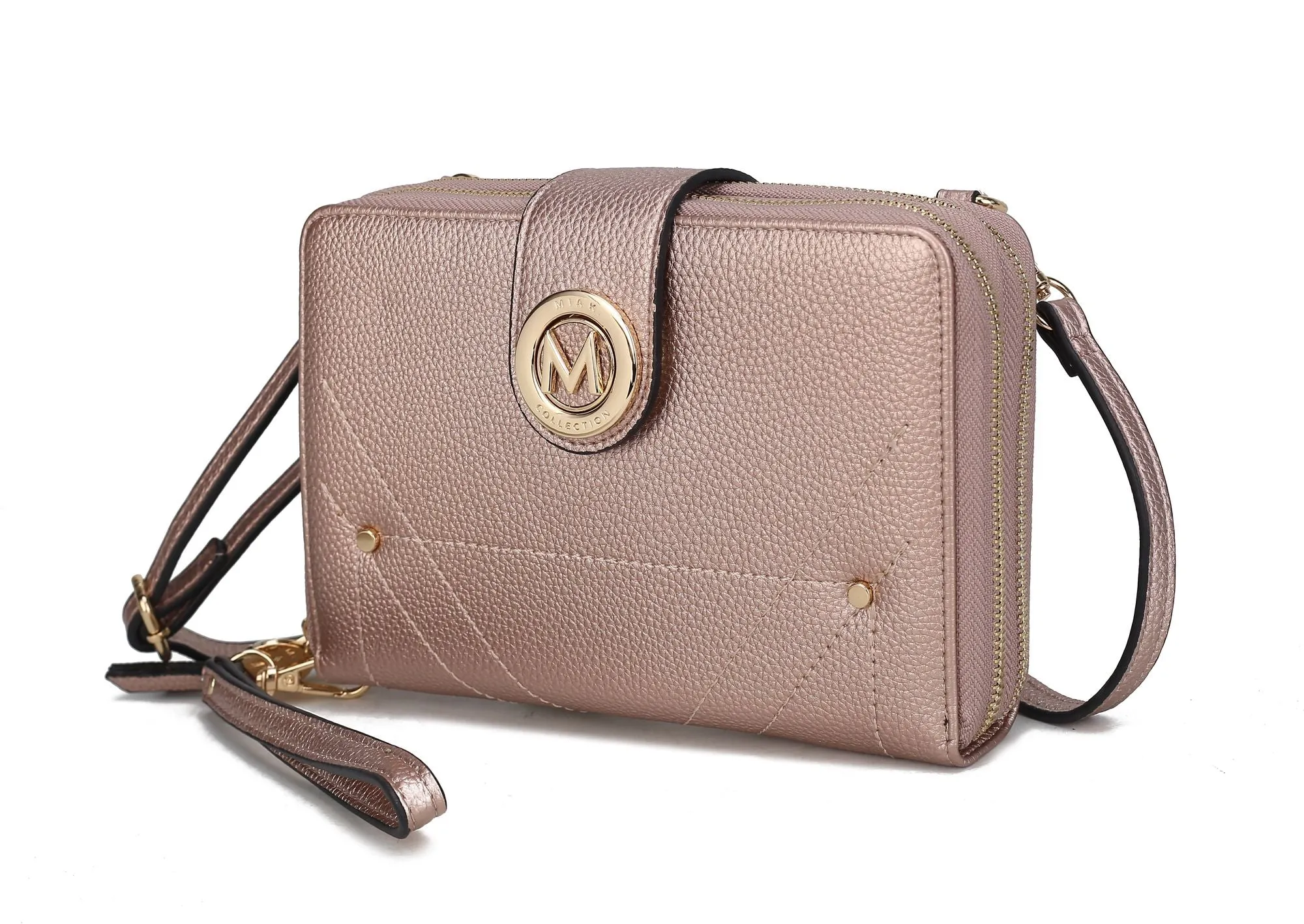 MKF Collection Sage Cell phone Wallet Crossbody Handbag with Optional Wristlet by Mia K