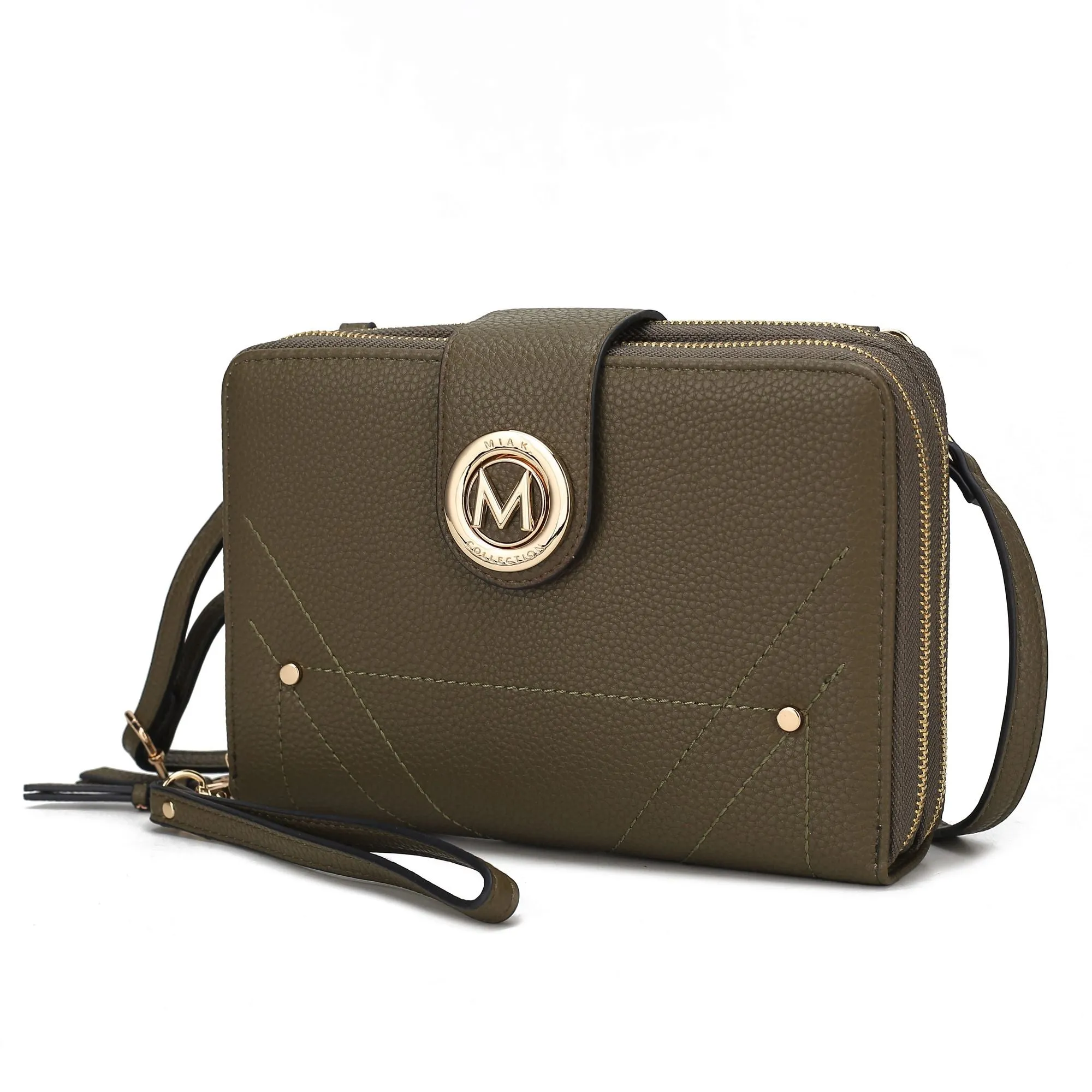 MKF Collection Sage Cell phone Wallet Crossbody Handbag with Optional Wristlet by Mia K