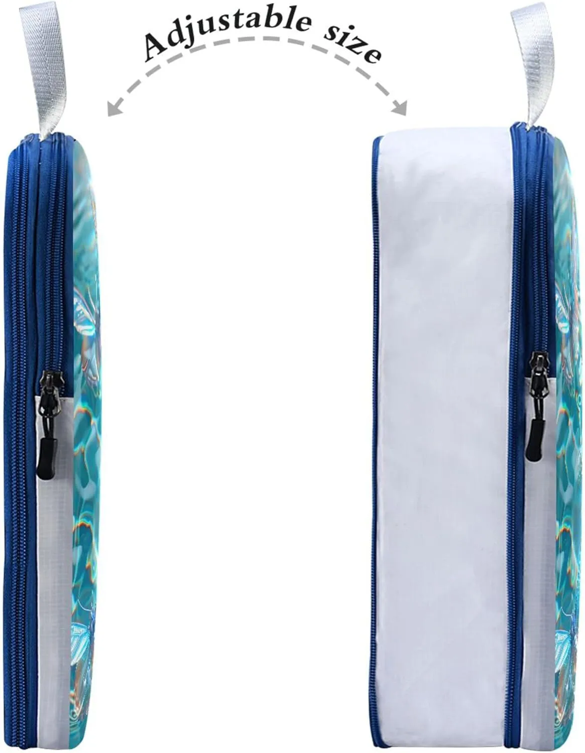 MNSRUU Packing Cubes Magic Clear Water Transparent Butterflies Dance Compression Luggage Cubes Packing Bags Travel Organizer for Suitcases, 3 PCS