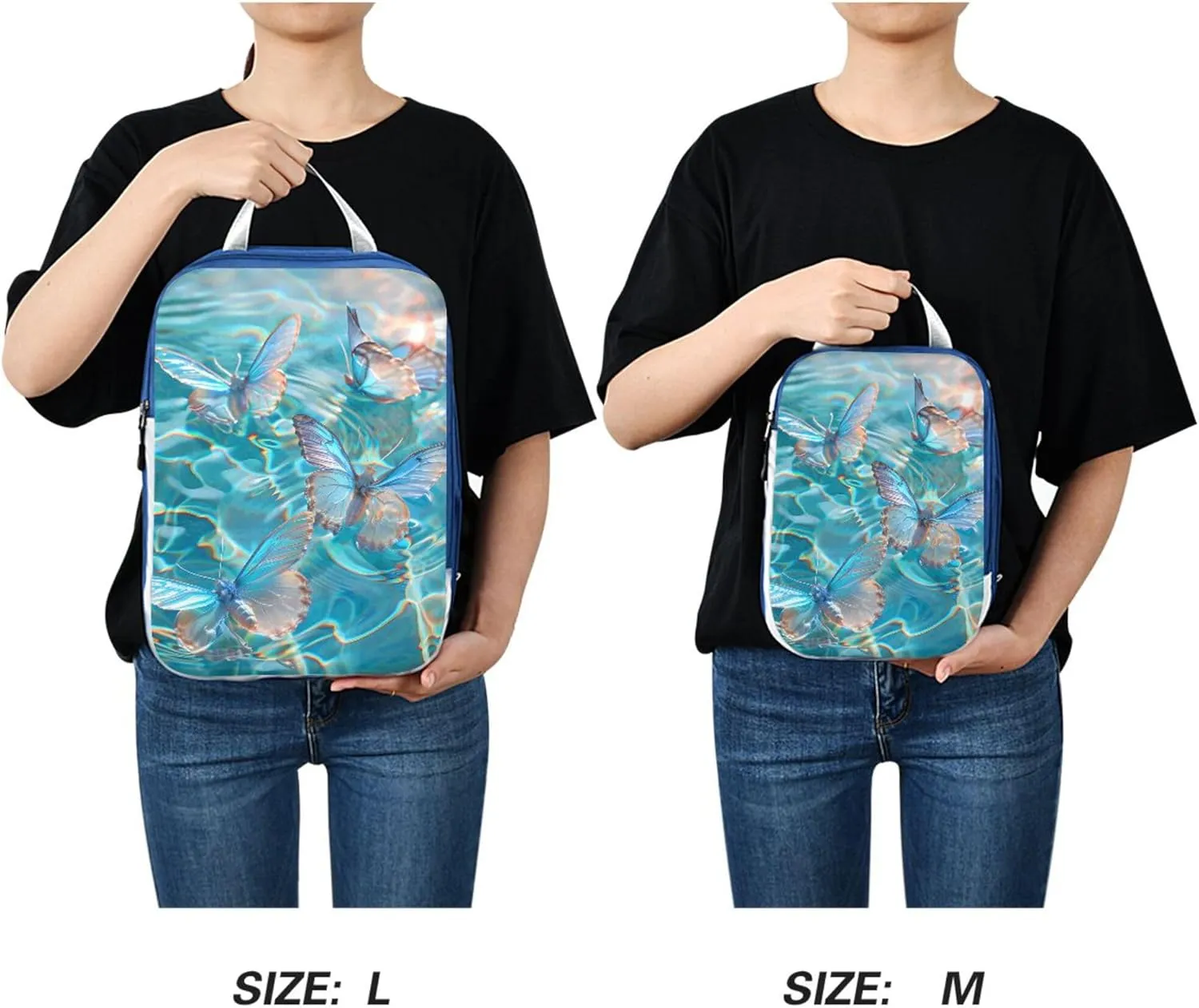 MNSRUU Packing Cubes Magic Clear Water Transparent Butterflies Dance Compression Luggage Cubes Packing Bags Travel Organizer for Suitcases, 3 PCS