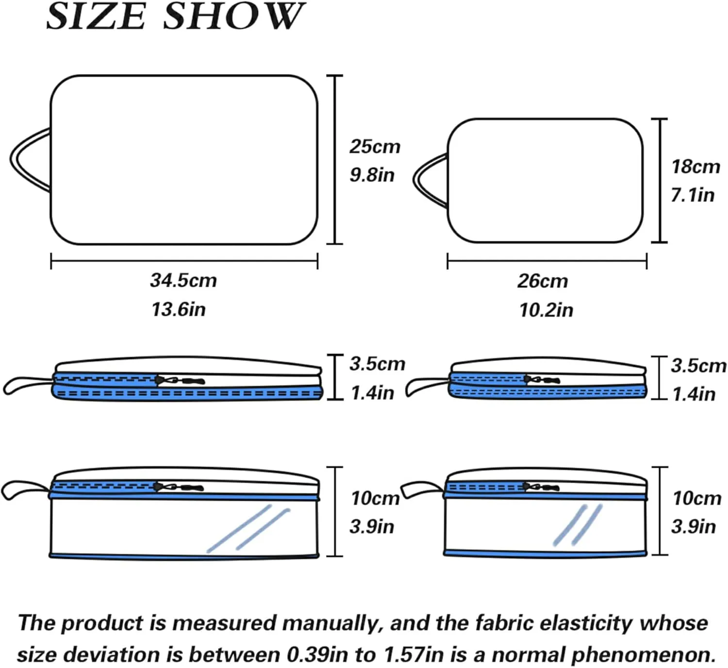 MNSRUU Packing Cubes Magic Clear Water Transparent Butterflies Dance Compression Luggage Cubes Packing Bags Travel Organizer for Suitcases, 3 PCS