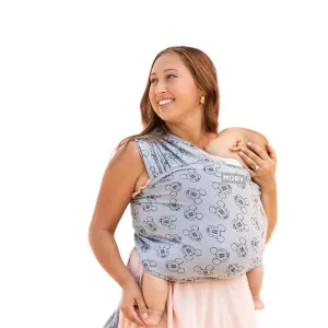 Moby Baby Wrap Carrier Featherknit for Newborns to Toddlers (8-33lbs), Infant Sling Carrier, Lightweight & Hands Free Design, Adjustable for All Body Types (Disney's Merry-Go-Round Mickey Mouse)