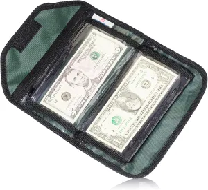 Money Organizer for Cash, Money Wallet Organizer for Cash, 6 Zippered Pocket Multipack Pouch, Money Envelopes for Cash, Cash Organizer for Budgeting, Cash Savings Organizer (Green)