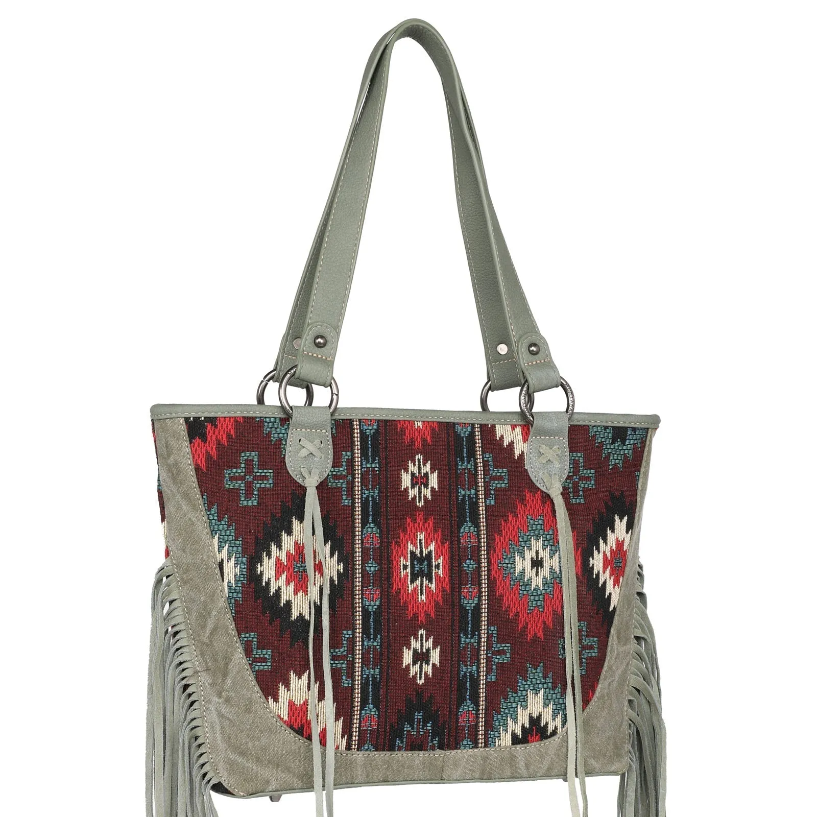 Montana West Aztec Tapestry Fringe Concealed Carry Tote