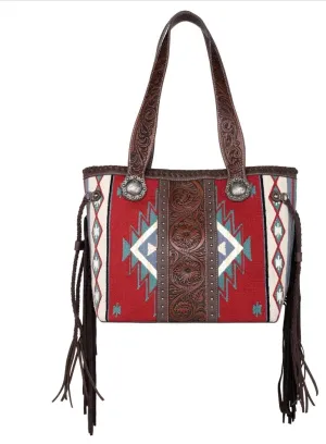 Montana West Aztec Tapestry Tooled Collection Concealed Carry Tote