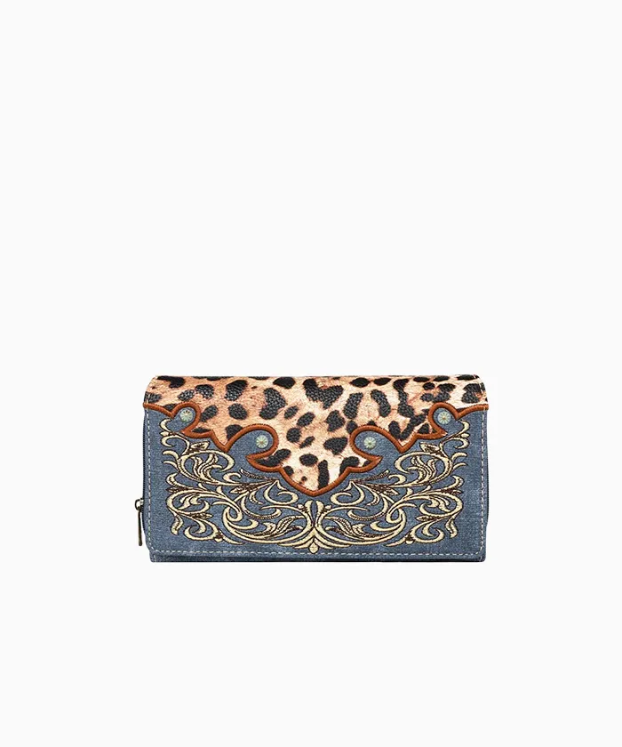 Montana West Embroidered Floral Leopard Concealed Carry Tote