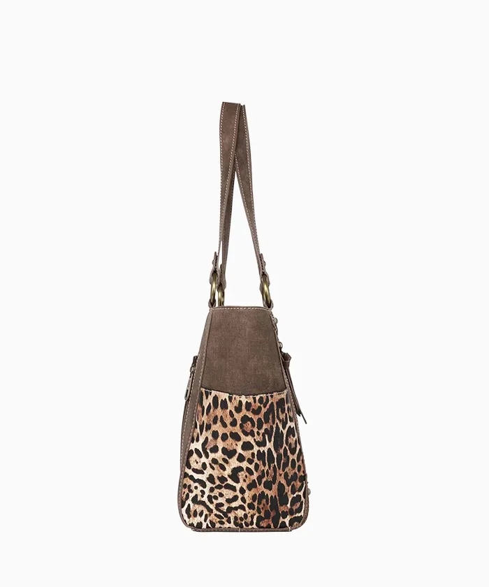Montana West Embroidered Floral Leopard Concealed Carry Tote