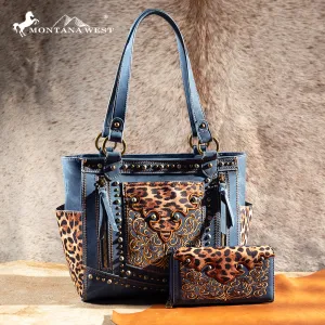 Montana West Embroidered Floral Leopard Concealed Carry Tote