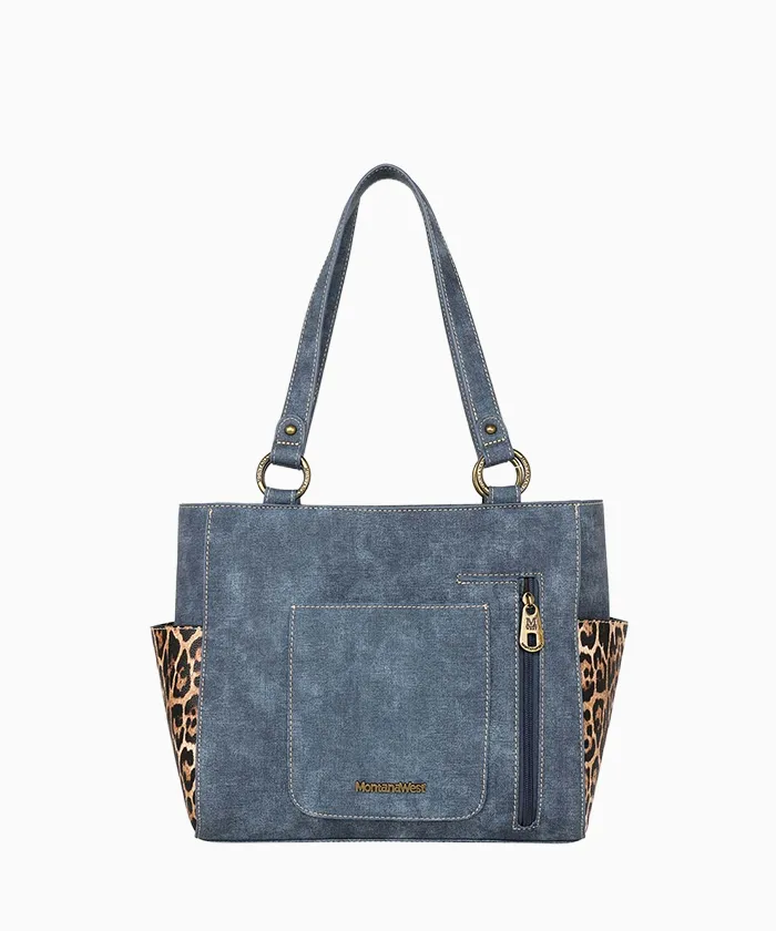 Montana West Embroidered Floral Leopard Concealed Carry Tote