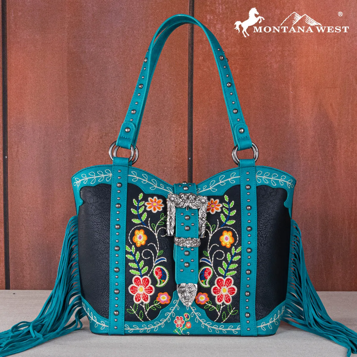 Montana West Floral Embroidered Concealed Carry Tote