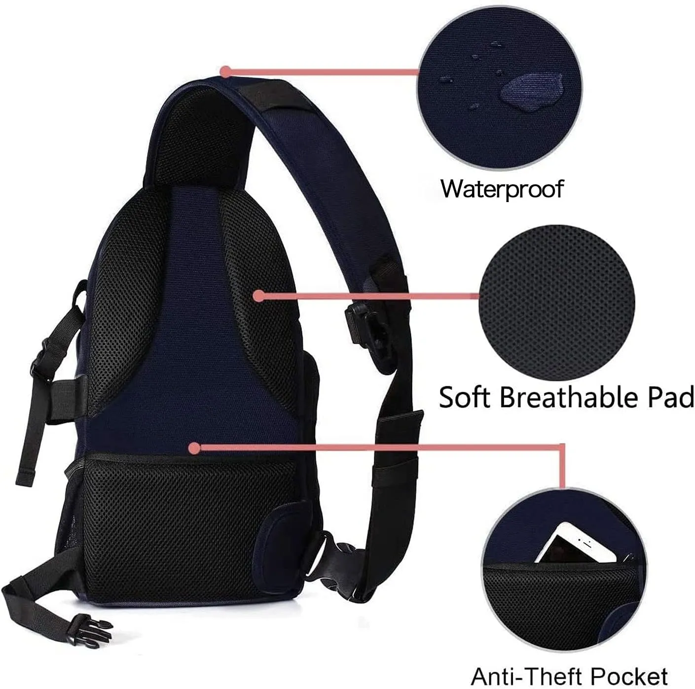 MOSISO Camera Sling Bag, DSLR/SLR/Mirrorless Camera Backpack Case Shockproof Photography Backpack with Tripod Holder & Removable Modular Inserts Compatible with Canon/Nikon/Sony/Fuji