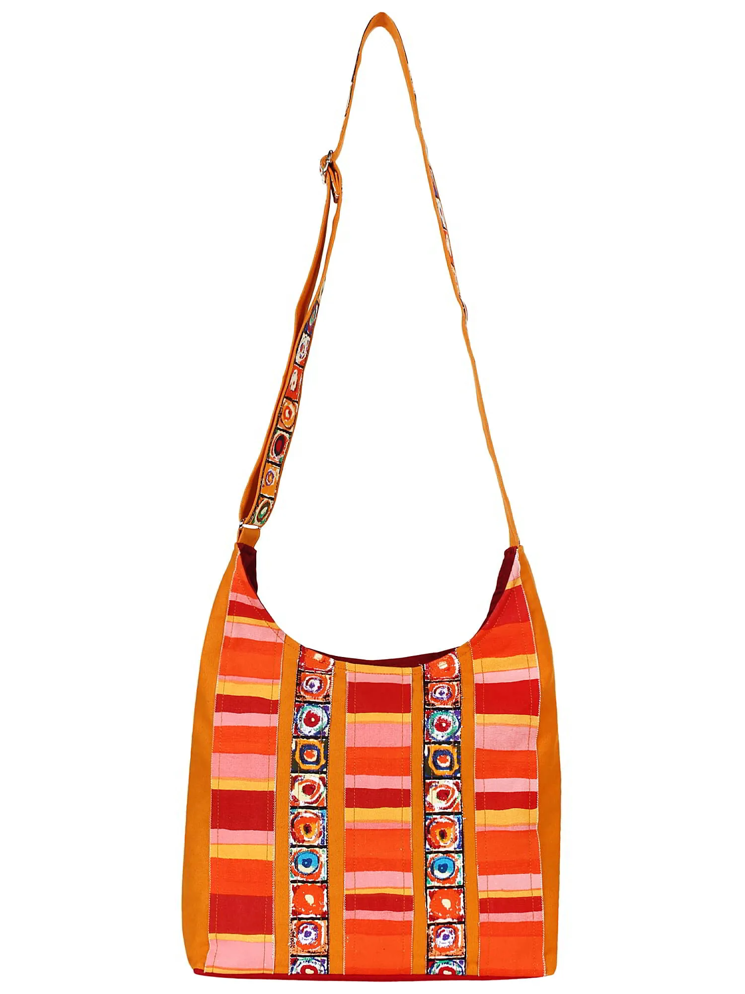 Motley Striped Cotton Sling Bag
