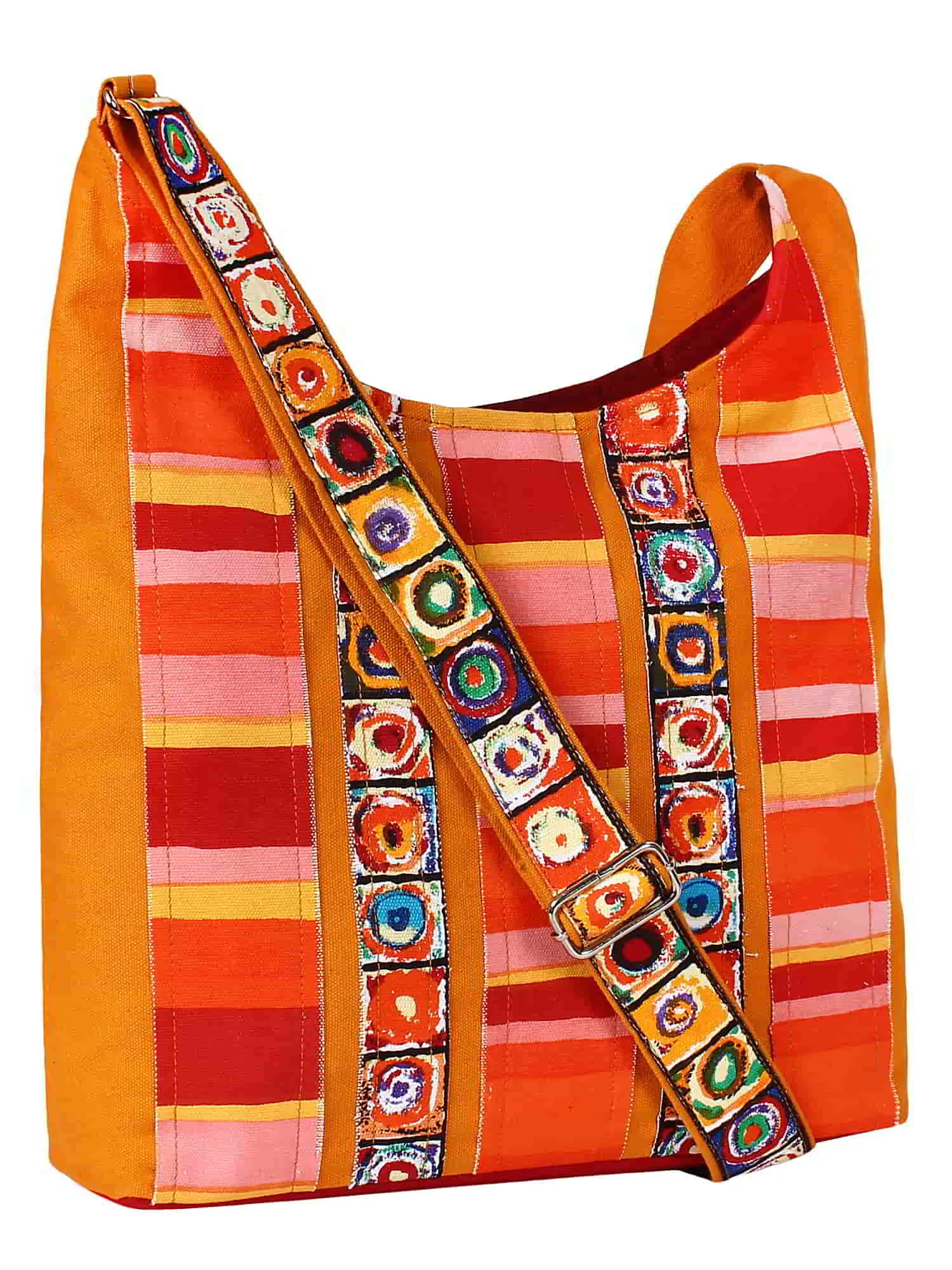 Motley Striped Cotton Sling Bag