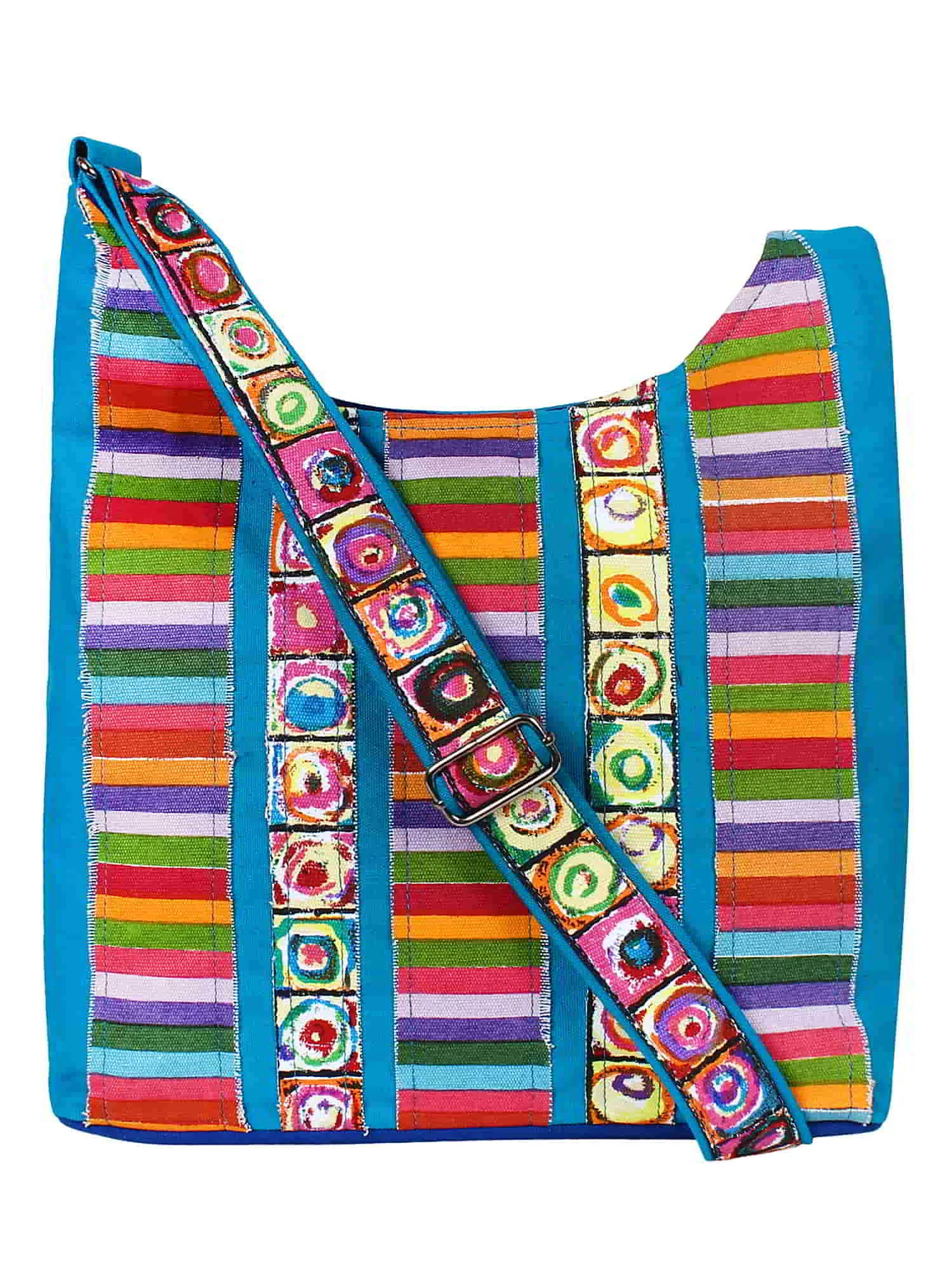 Motley Striped Cotton Sling Bag