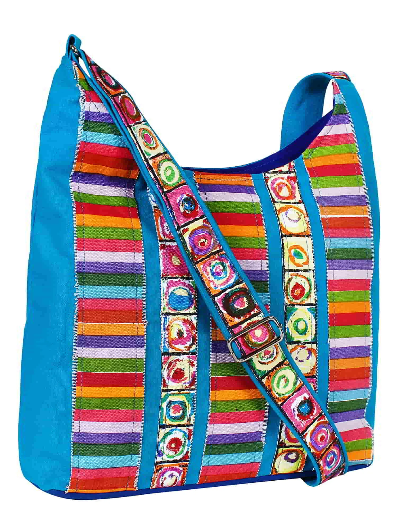 Motley Striped Cotton Sling Bag