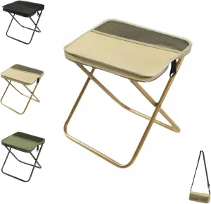 Mountaineering and Hiking Portable Stool,Lightweight Camping Folding Chair with Adjustable Shoulder Strap for Camping, Fishing, Hiking, Picnic, Outdoor Barbecue(A,Small)