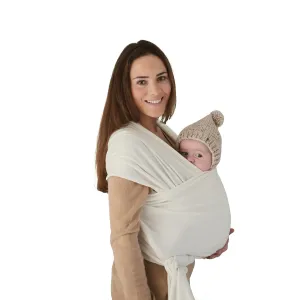 mushie Baby Wrap Carrier | Organic Cotton and Elastane | Infant Sling for Newborn and Babies 8-35 lbs (Ivory)