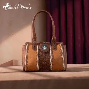 MW Tooled Concho Carry Tote ~ Brown
