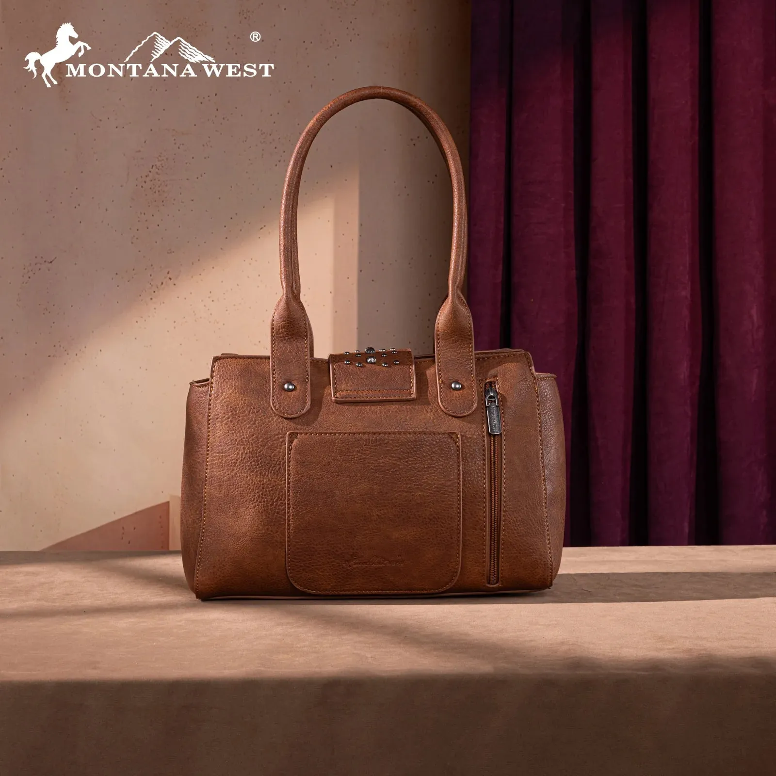 MW Tooled Concho Carry Tote ~ Brown