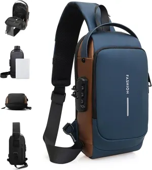 New Carbon Fiber Streamline Anti-Theft Sling Bag, Auricz Bag–USB Charging Crossbody Shoulder Bag–Waterproof