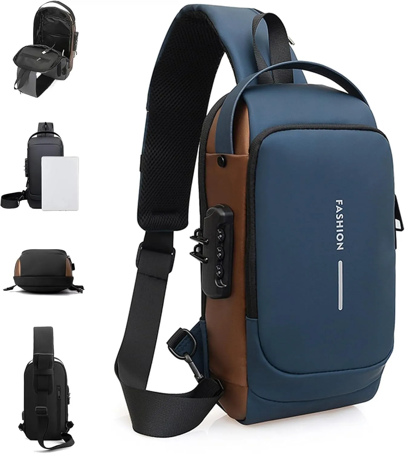 New Carbon Fiber Streamline Anti-Theft Sling Bag, Auricz Bag–USB Charging Crossbody Shoulder Bag–Waterproof