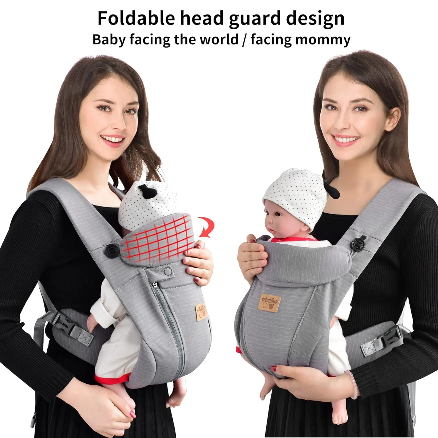 New Upgrade Ergonomic Baby Carrier Newborn Toddler Wrap Carrier,Hands Free Baby Sitting Support Sling,Breathable,Perfect for Infants/Chest Sling for Babies Shower Gift (Dark Grey)