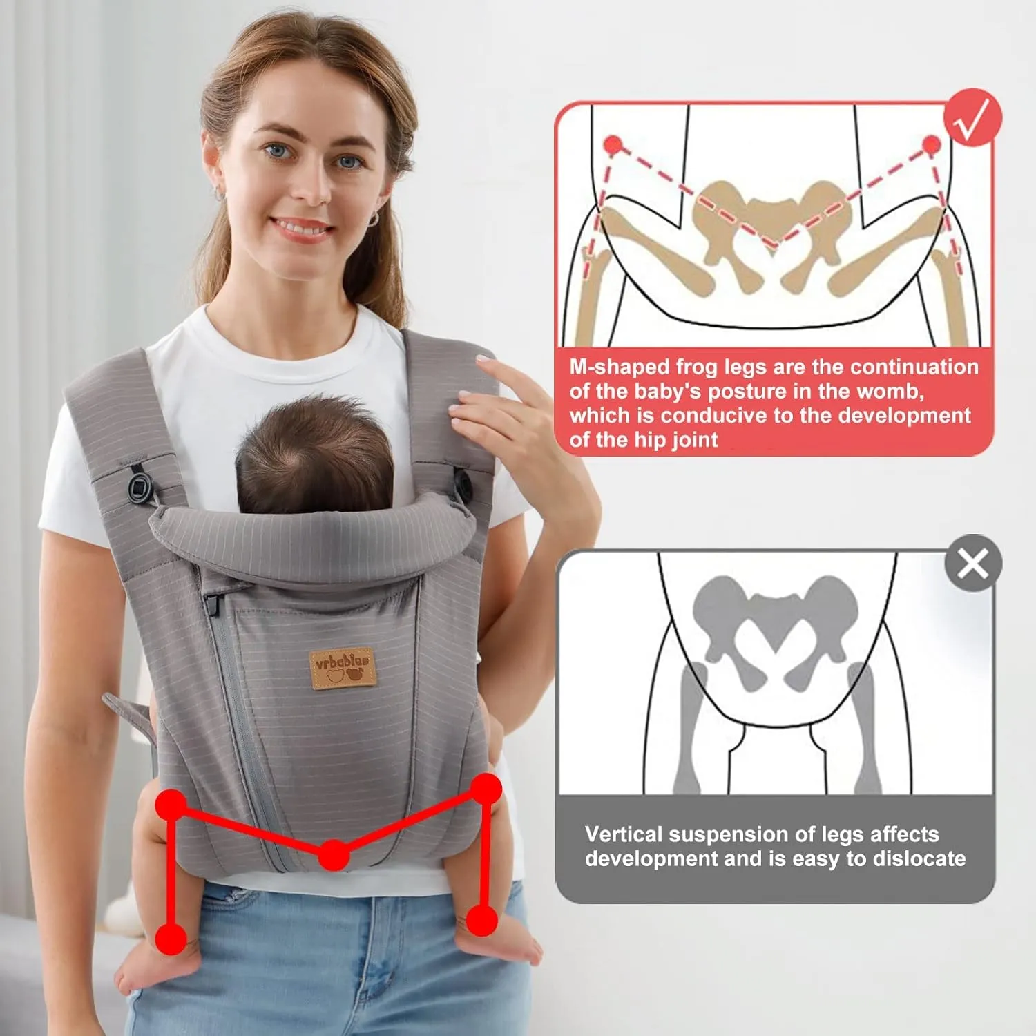 New Upgrade Ergonomic Baby Carrier Newborn Toddler Wrap Carrier,Hands Free Baby Sitting Support Sling,Breathable,Perfect for Infants/Chest Sling for Babies Shower Gift (Dark Grey)