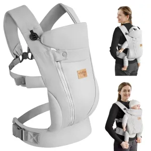 New Upgrade Ergonomic Baby Carrier Newborn Toddler Wrap Carrier,Hands Free Baby Sitting Support Sling,Breathable,Perfect for Infants/Chest Sling for Babies Shower Gift(Light Grey)