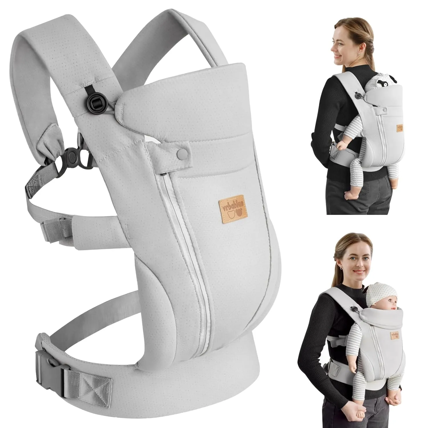 New Upgrade Ergonomic Baby Carrier Newborn Toddler Wrap Carrier,Hands Free Baby Sitting Support Sling,Breathable,Perfect for Infants/Chest Sling for Babies Shower Gift(Light Grey)