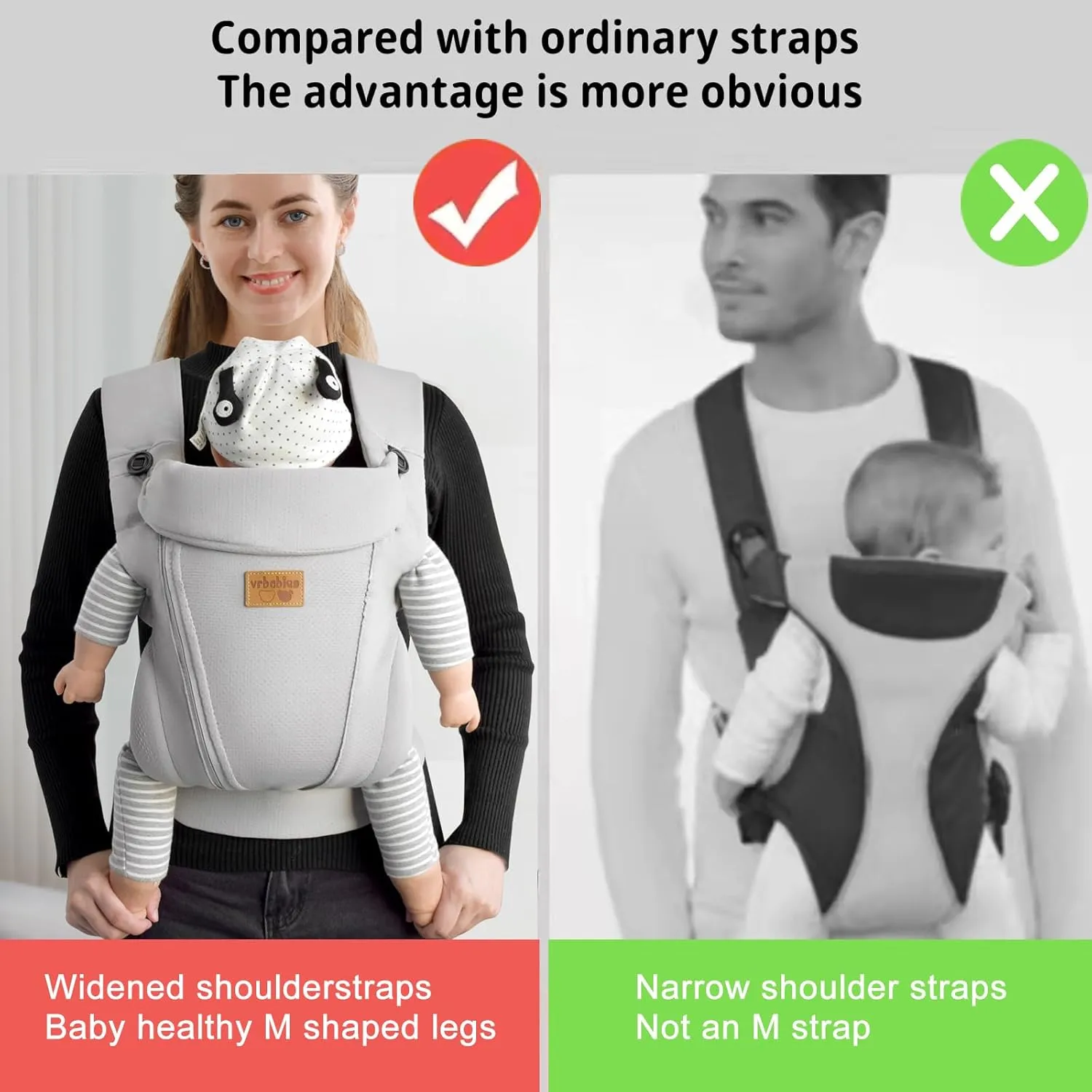 New Upgrade Ergonomic Baby Carrier Newborn Toddler Wrap Carrier,Hands Free Baby Sitting Support Sling,Breathable,Perfect for Infants/Chest Sling for Babies Shower Gift(Light Grey)