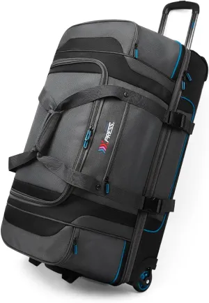 NewYork XPress Blue 30" Rolling Duffel Bag Two Silent Wheels With Corner Covers