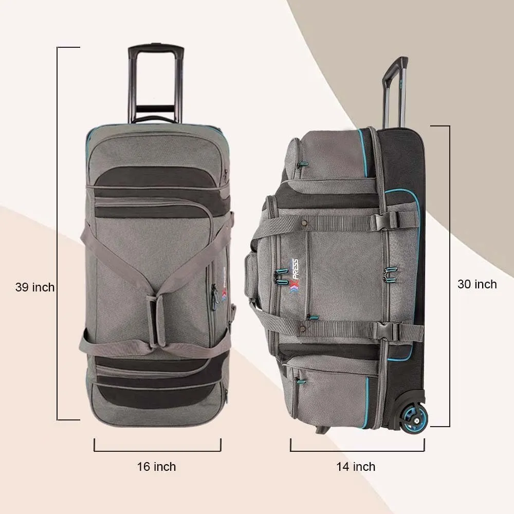 NewYork XPress Blue 30" Rolling Duffel Bag Two Silent Wheels With Corner Covers